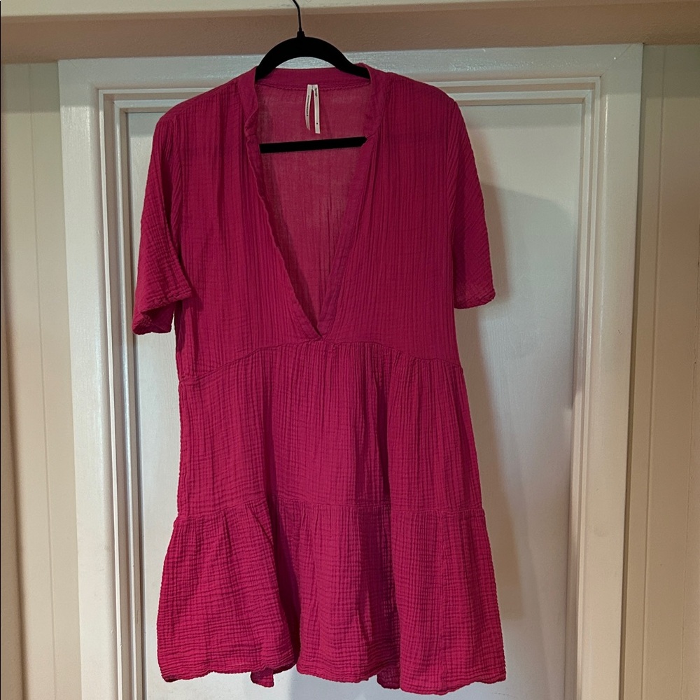 Anthropologie Kallie Flowy Sleeve V-Neck Mini Dress